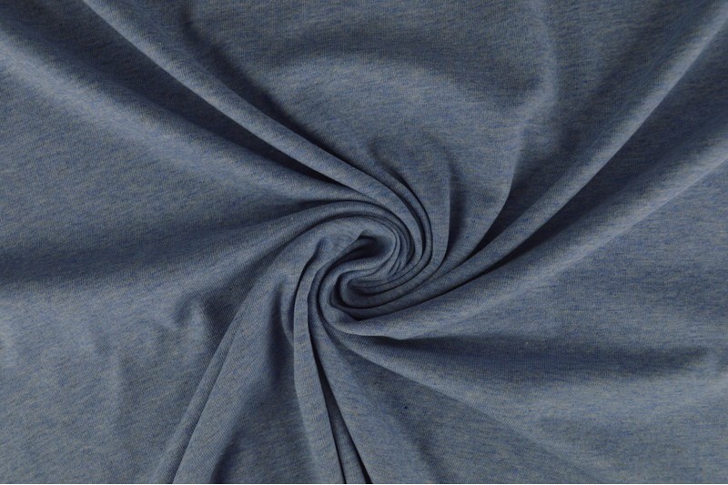Katoen jersey m7 blauw melange