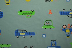 Cotton jersey print - wow 01-34 oud groen