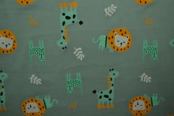 Cotton jersey print - wow 06-34 oud groen