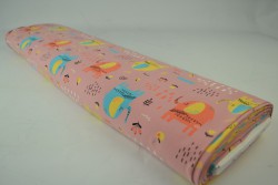 Cotton jersey print - wow 08-37 oud roze