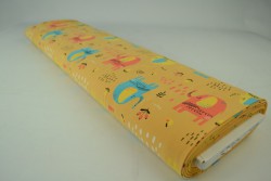 Cotton jersey print - wow 08-47 okergeel