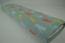 Cotton jersey print - wow 02-34 oud groen