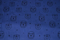 Cotton washed print w03-15 blauw