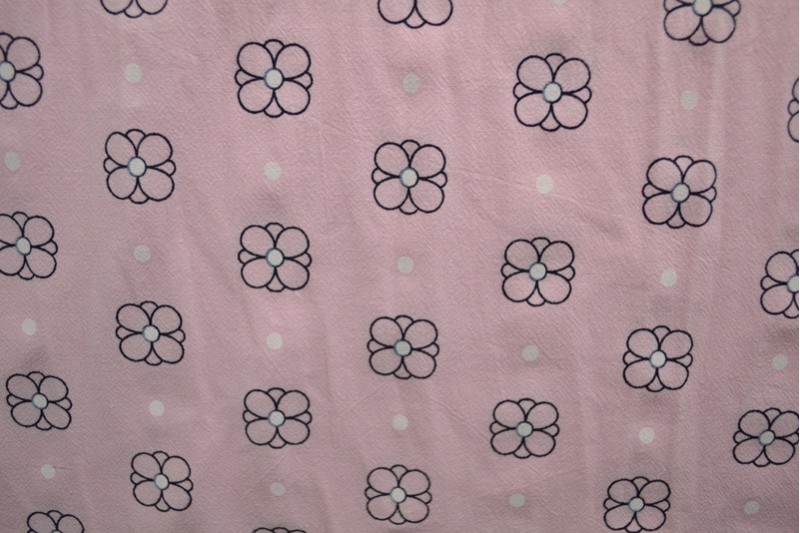 Cotton washed print w04-04 baby roze