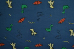 Cotton jersey print - wow 42-01 donkerblauw