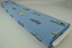 Cotton jersey print - wow 68-138 staalblauw
