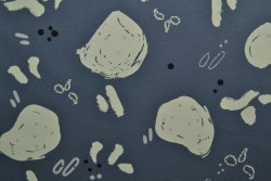 Cotton jersey print - wow 67-17 donkergrijs