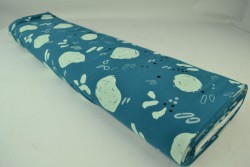 Cotton jersey print - wow 67-46 donker petrol