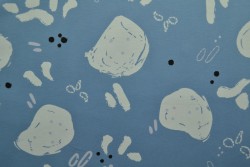 Cotton jersey print - wow 67-138 staalblauw