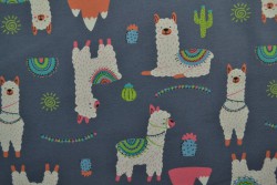Cotton jersey print - wow 65-17 donkergrijs