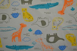 Cotton jersey print - wow 64-25 zilvergrijs