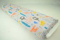 Cotton jersey print - wow 64-25 zilvergrijs