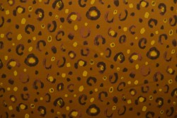 Cotton jersey print - wow 63-44 donker okergeel