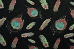 Cotton jersey print - wow 62-03 zwart