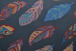 Cotton jersey print - wow 61-17 donkergrijs