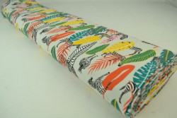Cotton jersey print - wow 56-25 zilvergrijs