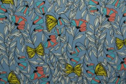 Cotton jersey print - wow 53-138 staalblauw