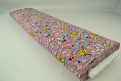 Cotton jersey print - wow 53-38 donker oud roze