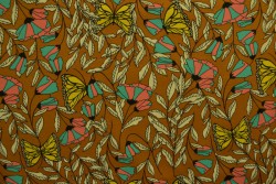 Cotton jersey print - wow 53-44 donker okergeel
