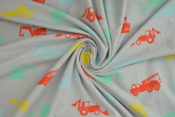 Cotton jersey print - wow 02-25 zilvergrijs