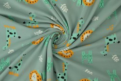 Cotton jersey print - wow 06-34 oud groen
