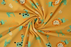 Cotton jersey print - wow 06-47 okergeel