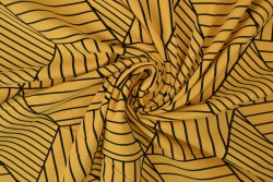 Cotton jersey print - wow 18-47 okergeel
