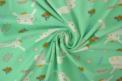 Cotton jersey print - wow 21-01 mint groen