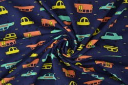 Cotton jersey print - wow 24-01 navy