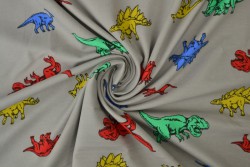 Cotton jersey print - wow 26-01 grijs