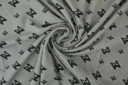 Cotton jersey print - wow 28-01 grijs