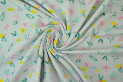 Cotton jersey print - wow 37-01 zilvergrijs