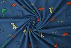 Cotton jersey print - wow 42-01 donkerblauw