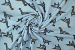 Cotton jersey print - wow 44-01 baby blauw