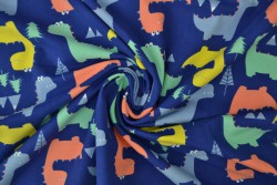 Cotton jersey print - wow 45-01 blauw