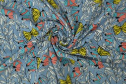 Cotton jersey print - wow 53-138 staalblauw