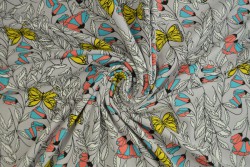 Cotton jersey print - wow 53-25 zilvergrijs
