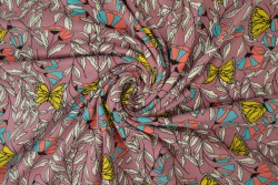 Cotton jersey print - wow 53-38 donker oud roze