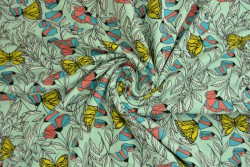 Cotton jersey print - wow 53-41 mint groen