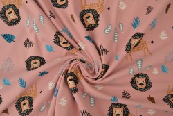 Cotton jersey print - wow 09-37 oud roze