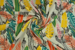 Cotton jersey print - wow 56-25 zilvergrijs