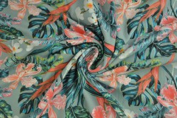 Cotton jersey print - wow 60-34 oud groen