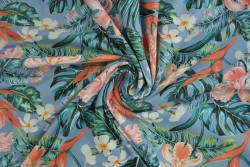 Cotton jersey print - wow 60-138 staalblauw