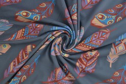 Cotton jersey print - wow 61-17 donkergrijs
