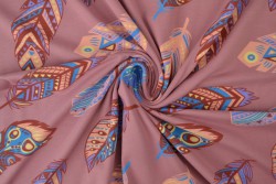 Cotton jersey print - wow 61-38 donker oud roze