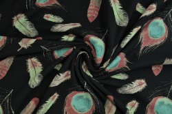 Cotton jersey print - wow 62-03 zwart