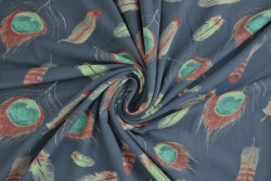 Cotton jersey print - wow 62-17 donkergrijs