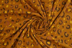 Cotton jersey print - wow 63-44 donker okergeel