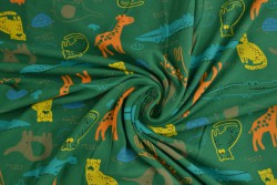 Cotton jersey print - wow 64-32 groen