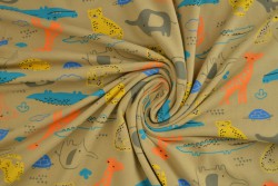 Cotton jersey print - wow 64-39 beige